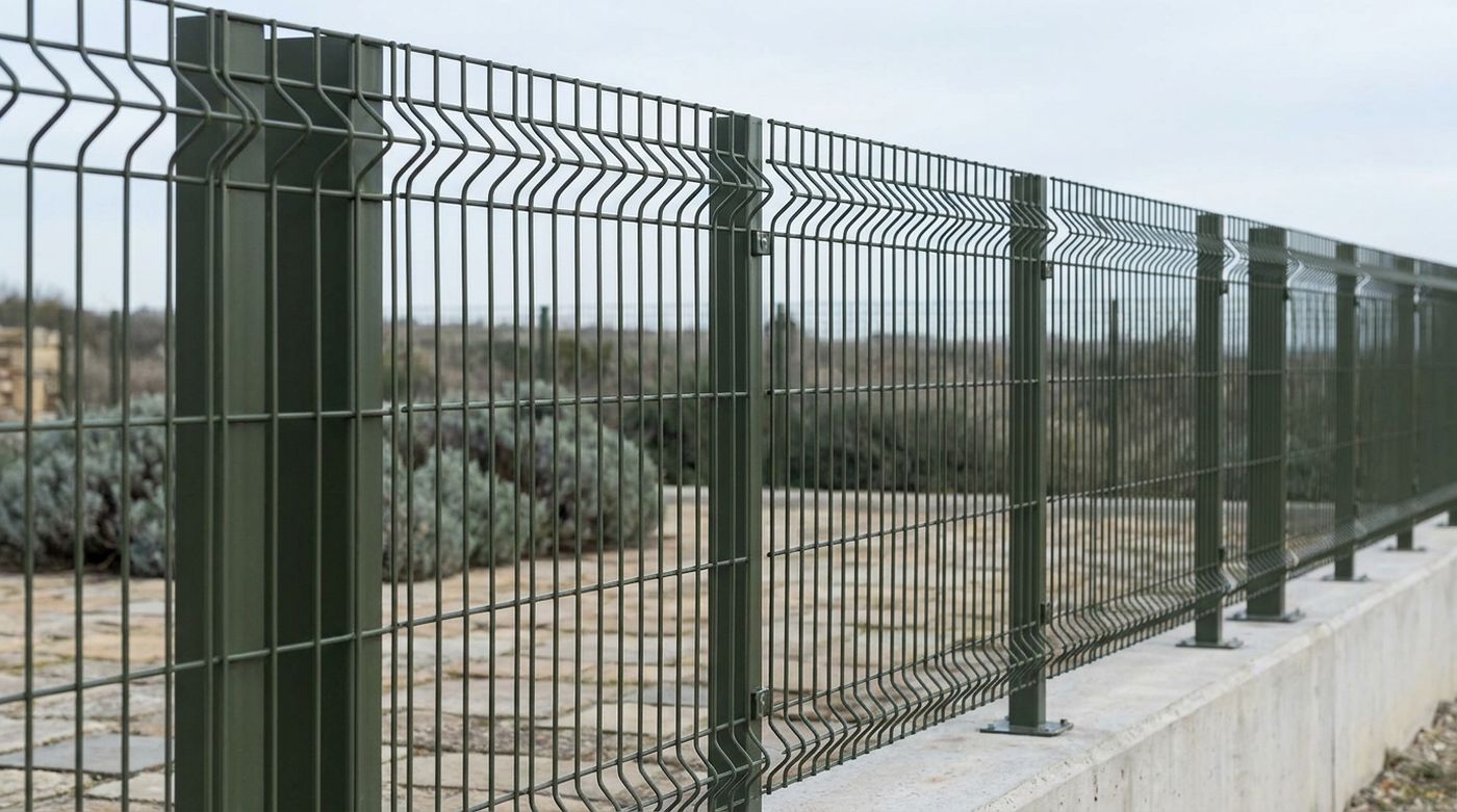 Coated welded-mesh fencing panels
